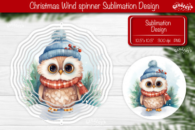 Christmas wind spinner Sublimation Christmas Owl sublimation wind spin