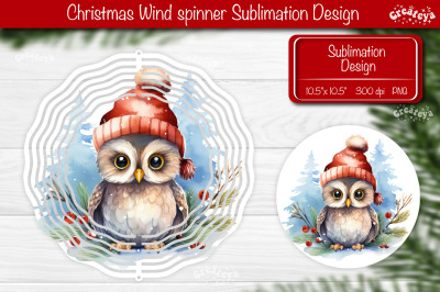 Christmas wind spinner Sublimation Christmas Owl sublimation wind spin