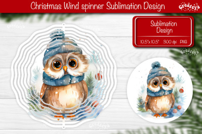 Christmas wind spinner Sublimation Christmas Owl sublimation wind spin