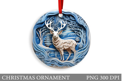 Deer Christmas Ornament. Winter Christmas Ornament Design