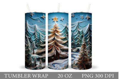 Christmas Tree Tumbler Design. Winter Tumbler Sublimation