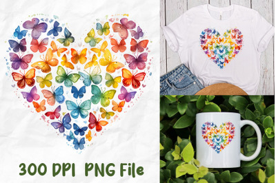 Hippie Butterfly Heart Shape Pattern