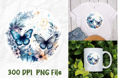 Hippie Butterfly Vintage Moon Flower