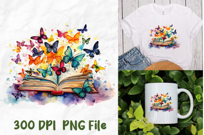 Hippie Butterfly Retro Open Book