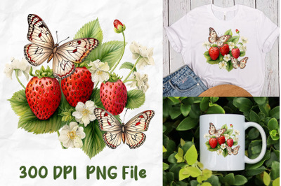 Hippie Butterfly Vintage Strawberry