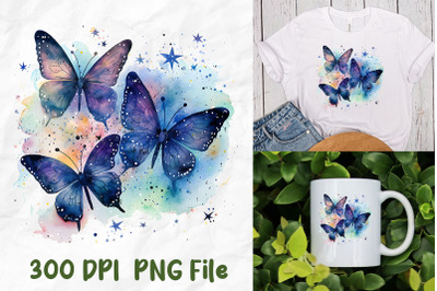 Hippie Butterfly Watercolor Universe