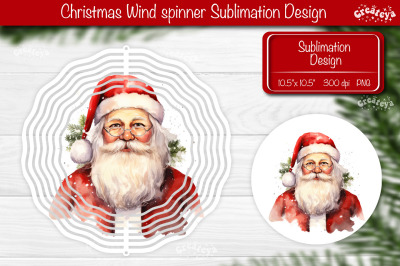 Santa Wind spinner, Christmas wind spinner Sublimation