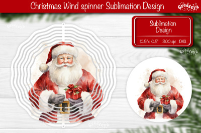 Santa Wind spinner, Christmas wind spinner Sublimation Vintage