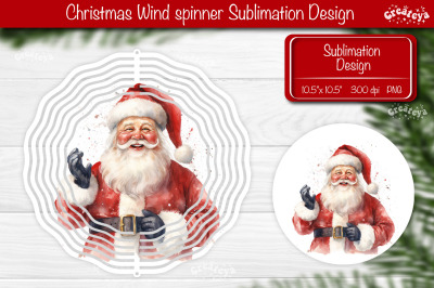 Santa Wind spinner, Christmas wind spinner Sublimation