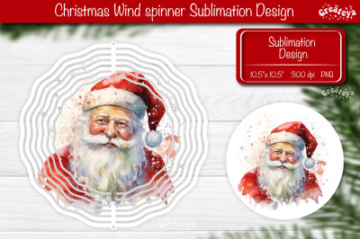 Santa Wind spinner, Christmas wind spinner Sublimation