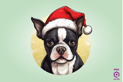 Christmas Boston Terrier Dog
