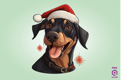 Christmas Doberman Pinscher Dog 1