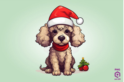 Christmas Poodle Dog 1