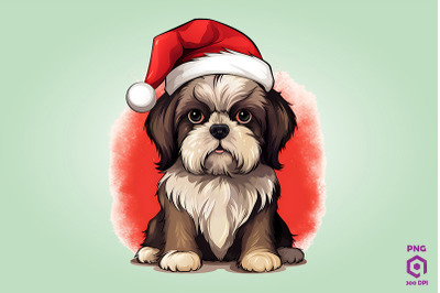 Christmas Shih Tzu Dog 2