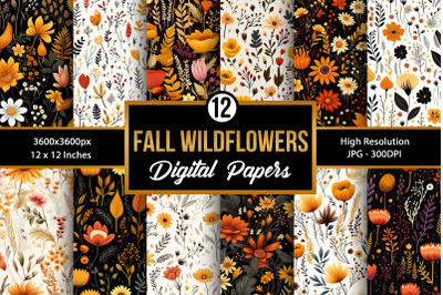 Fall Wildflower Garden Digital Papers