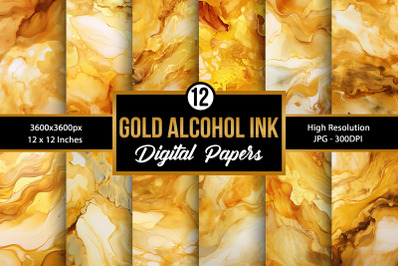 Gold Alcohol Ink Backgrounds