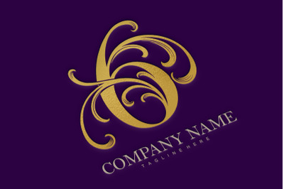 Classic glam luxury number 6 monogram letter logo