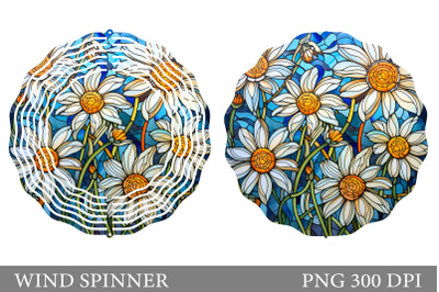 Daisy Spinner Sublimation. Stained Glass Flower Wind Spinner