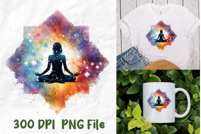 Yoga Meditate Rainbow Universe