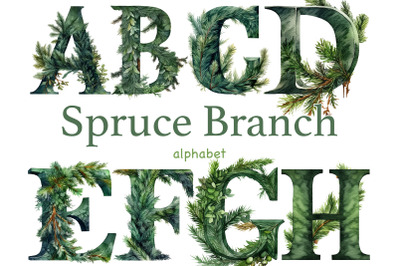 Spruce Branch Alphabet | Winter Letters