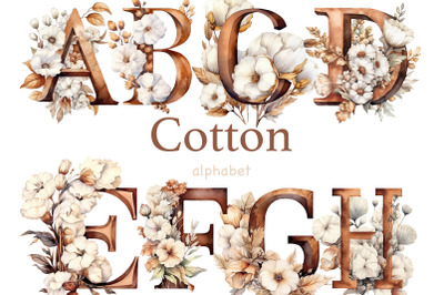 Cotton Alphabet | Cozy Winter Clipart