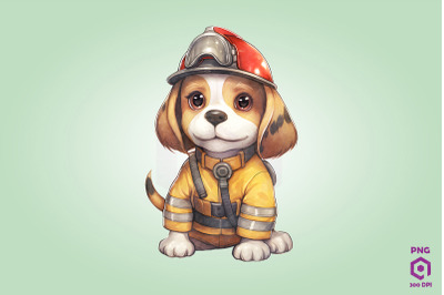 Firefighter Beagle Dog
