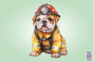 Firefighter Bulldog Dog
