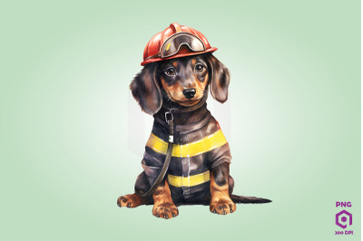 Firefighter Dachshund Dog