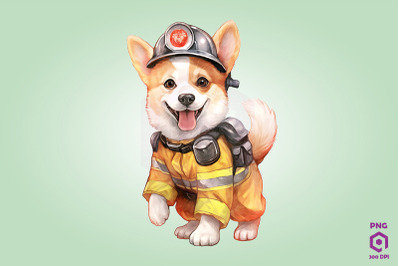 Firefighter Pembroke Welsh Corgi Dog