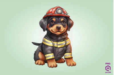 Firefighter Rottweiler Dog