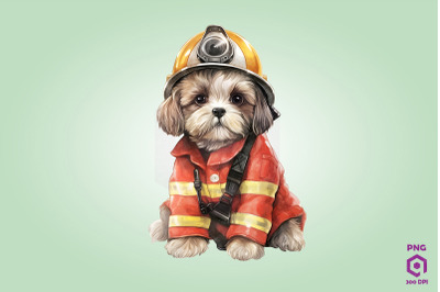 Firefighter Shih Tzu Dog