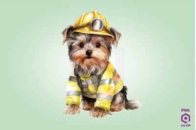 Firefighter Yorkshire Terrier Dog