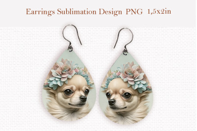 Charming chihuahua dog lovers teardrop earrings design png