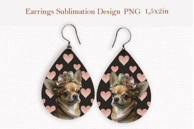 Charming chihuahua dog lovers teardrop earrings design png