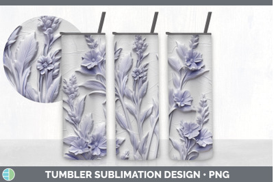 3D Lavender Flowers Tumbler | Sublimation 20 oz Skinny Tumbler Design