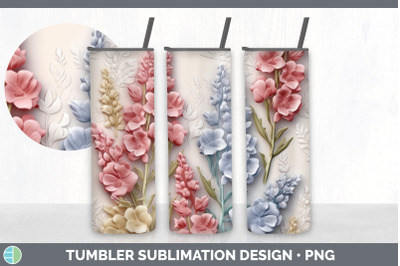 3D Snapdragon Flowers Tumbler | Sublimation 20 oz Skinny Tumbler Desig