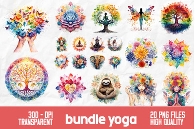 Yoga Mandala Pattern Rainbow Bundle