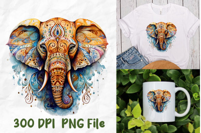 Yoga Mandala Elephant Zen Watercolor