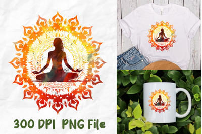 Yoga Mandala Meditate Silhouette Sun