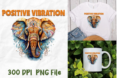 Positive Vibration Mandala Yoga Elephant