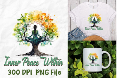 Inner Peace Within Yoga Meditate Tree