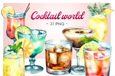 Cocktail World - watercolor set