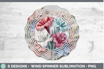 3D Gladiolus Flowers Wind Spinner | Sublimation Spinner Design