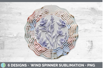 3D Lavender Flowers Wind Spinner | Sublimation Spinner Design