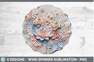 3D Lotus Flowers Wind Spinner | Sublimation Spinner Design