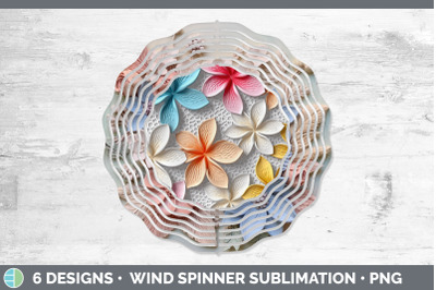 3D Plumeria Flowers Wind Spinner | Sublimation Spinner Design