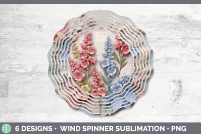 3D Snapdragon Flowers Wind Spinner | Sublimation Spinner Design