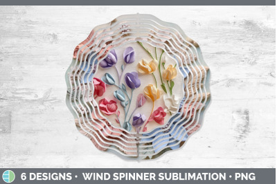 3D Sweet Pea Flowers Wind Spinner | Sublimation Spinner Design