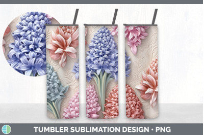 3D Hyacinth Flowers Tumbler | Sublimation 20 oz Skinny Tumbler Design