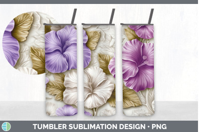 3D Petunia Flowers Tumbler | Sublimation 20 oz Skinny Tumbler Design